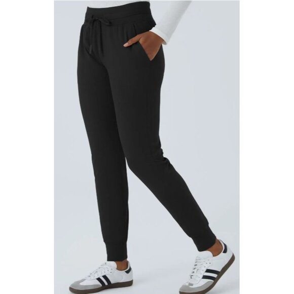 Halara High Waisted Drawstring Casual Jogger Size Large Black Pockets NWT $54 - Picture 10 of 10